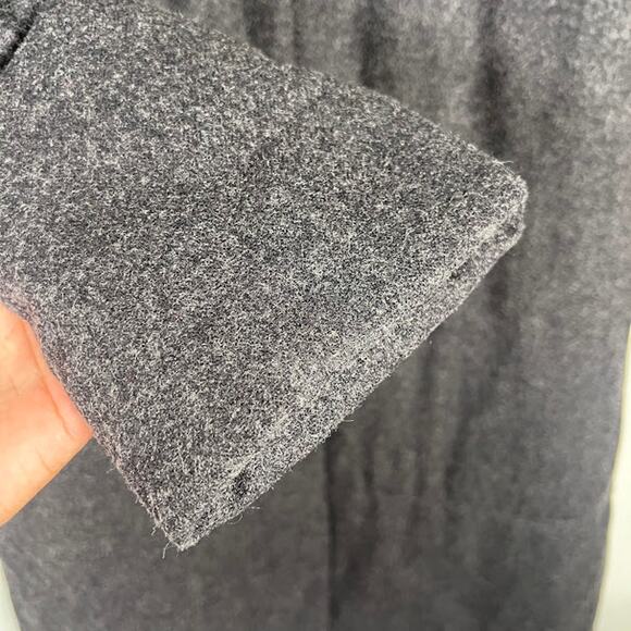 Club Monaco Women's Wool Long Over Coat S Charcoal Gray Snap Button Winter - Picture 5 of 8